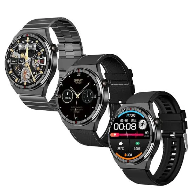 Silver & Green Smart Watch with Extra Band Elegant